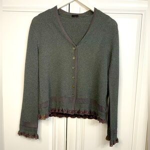 VTG Jessica by Christopher Lai 2 Piece Set Long Sleeve Sweater Inner Shell Grey